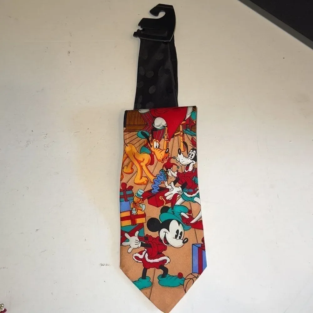 Disney Store Micky Mouse in Santa’s Workshop Silk Neck Tie